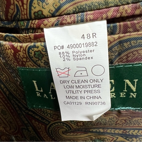 Lauren Ralph Lauren Corduroy Sport Blazer Jacket Mens 48R Tan Lined Stretch - Picture 8 of 12